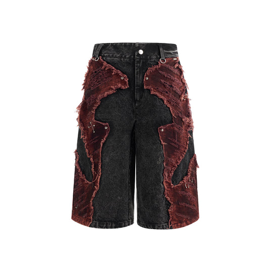Pantalones Denim Cropped con Costuras Desgastadas - Image 2
