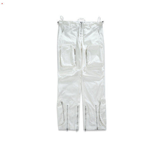 Pantalones Casuales con Detalles de Cremallera y Pliegues - Unisex Estilo Urbano - Image 2
