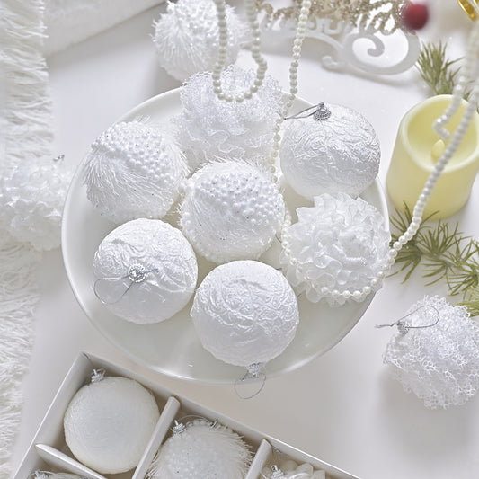 Esfera Navideña con Encaje y Brillo - Adorno Colgante en Caja de Regalo - Image 2