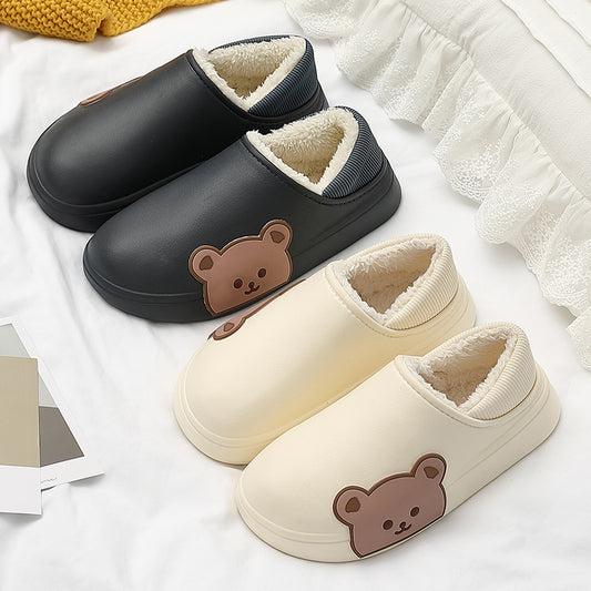 Pantuflas de Algodón con Diseño de Osito Adorable para Casa y Exterior - Image 2