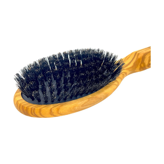 Dural Olive wood rubber cushion hair brush with boar bristles - Tekeno