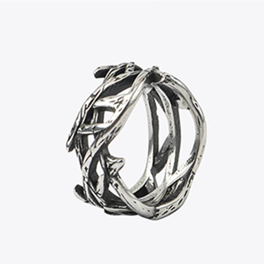 Anillo de Acero Titanio Diseño Retro Oscuro - Estilo Punk Hip Hop - Image 2