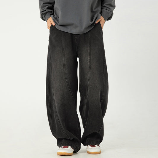 Pantalones Vaqueros Anchos Lavados para Hombre - Corte Holgado Casual - Image 2