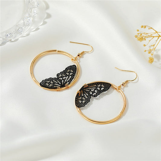 Aretes de Encaje Mariposa Retro Elegantes para Mujer - Image 2