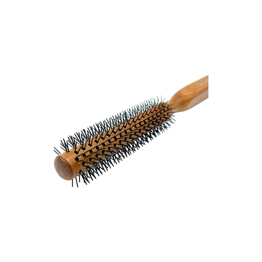 Dural Beech wood round-styler hair brush with nylon pins - 12 rows - Tekeno