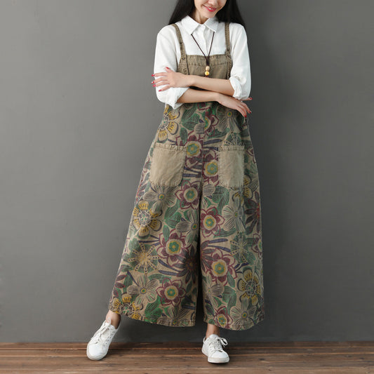 Pantalones Vintage Colorblock Denim de Pierna Ancha Ajustables - Image 2