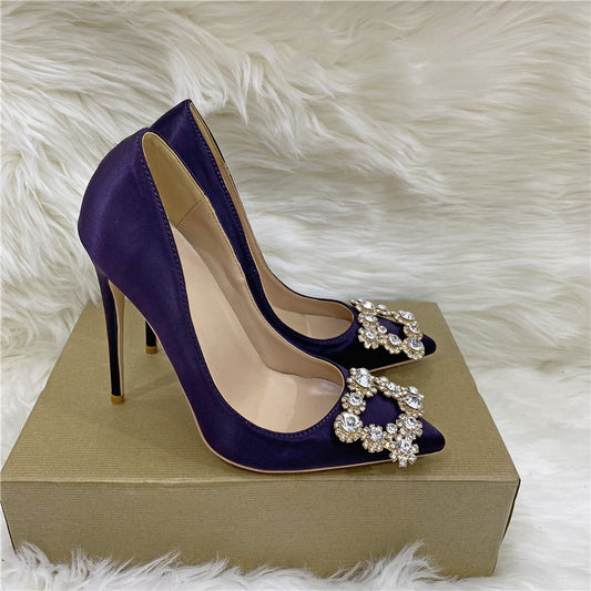 Zapatos de Tacón Alto con Hebilla de Cristal Cuadrada - Image 2