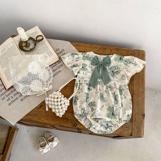 Mono Estampado con Lazo para Bebé Niña - Diseño Triangular - Image 2