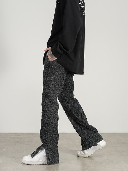 Pantalones Deportivos Retro Estilo Urbano con Cuadros Desgastados - Image 2