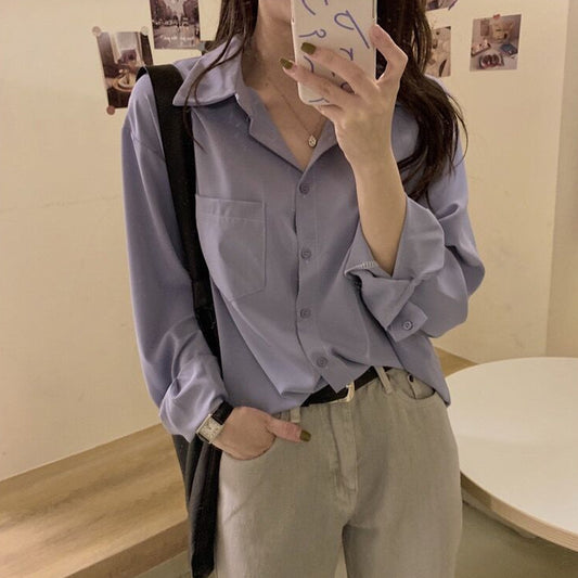 Camisa Suelta de Manga Larga Ligera para Mujer - Image 2