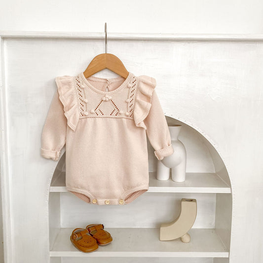 Blusa Infantil de Encaje Manga Larga Color Liso - Versátil y Elegante - Image 2