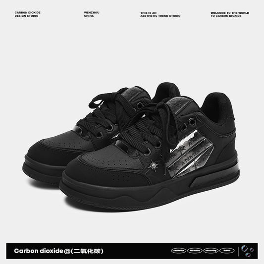 Tenis Plataforma Couple's Negro Estampado Estrella - Moda Urbana Coordinada - Image 2