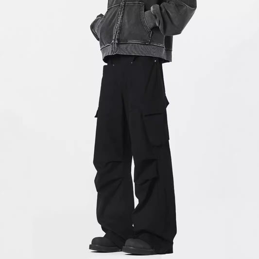 Pantalones Rectos Casuales Retro - Estilo Urbano Moderno para Hombre - Image 2