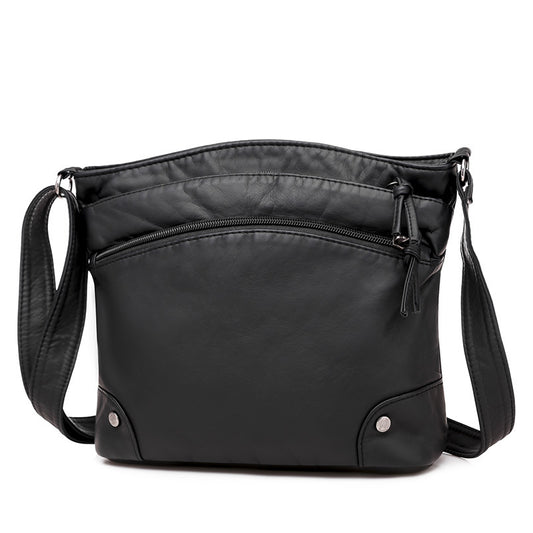 Bolso de Hombro Cuero Lavado Retro Estilo Casual - Image 2