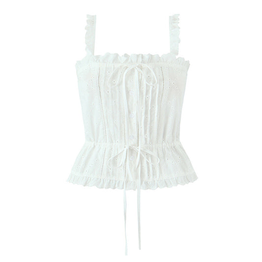 Conjunto de Blusa sin Mangas Bordada y Culotte de Algodón - Image 2