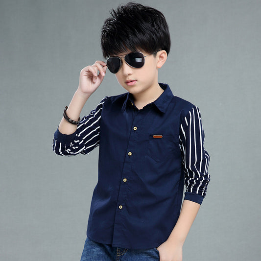 Camisa Infantil Manga Larga a Rayas - Estilo Casual para Otoño - Image 2