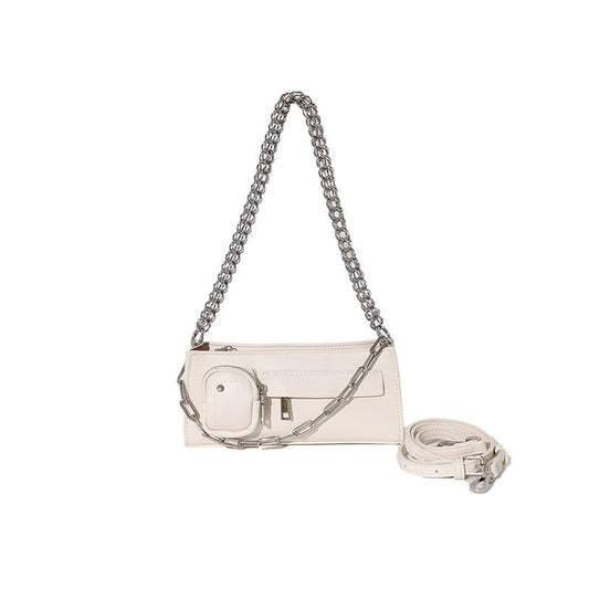 Bolso Bandolera Cuadrado con Cadena - Estilo Minimalista Axila - Image 2
