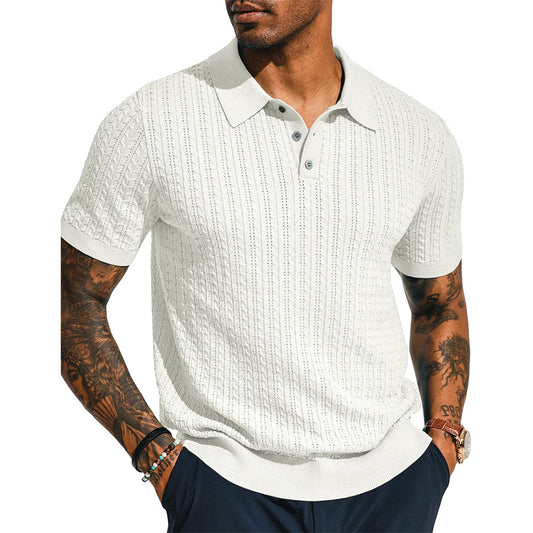 Camisa Tejida Casual para Hombre - Manga Corta Perfecta para Verano - Image 2