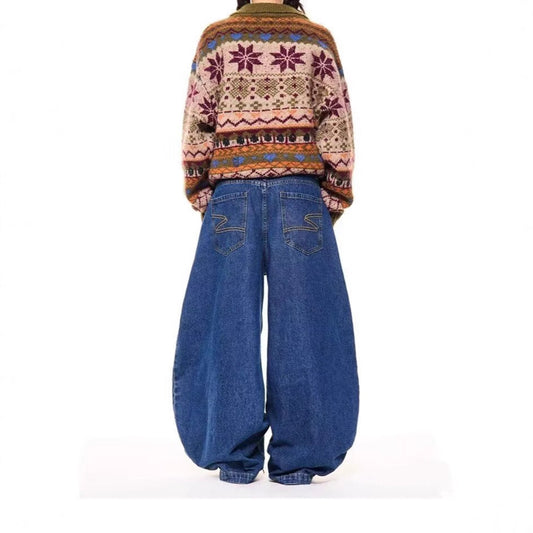 Pantalones Vaqueros Retro de Cintura Alta Recta y Pierna Ancha para Hombre - Image 2