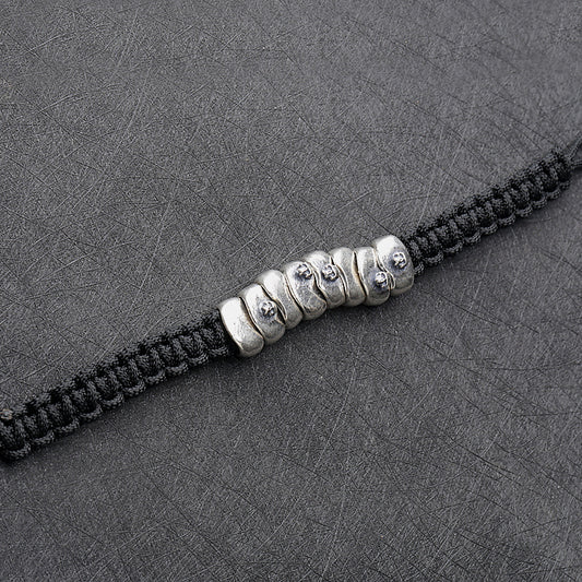 Pulsera Táctica de Paracord Plateado con Diseño Calavera - Image 2