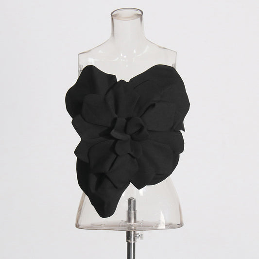 Top Tubo Backless con Flores 3D - Image 2