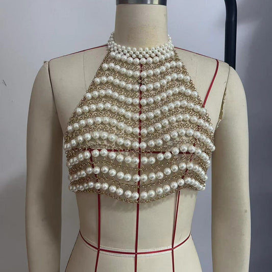 Chaleco de Cadena de Perlas para Fiestas - Image 2