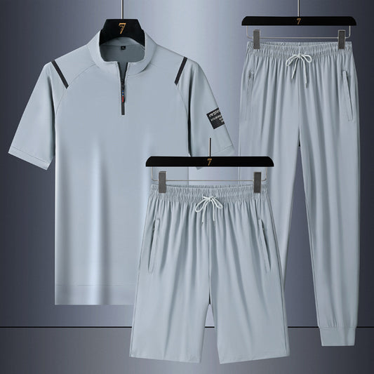 Traje Tres Piezas Ice Silk de Secado Rápido para Hombre - Image 2