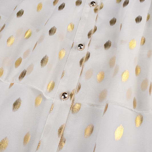 Vestido Suelto Estampado Blanco con Cintura Regulable - Estilo Ejecutivo - Image 2