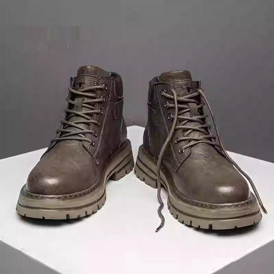Botas Altas de Cuero Estilo Británico Retro para Motociclista - Image 2