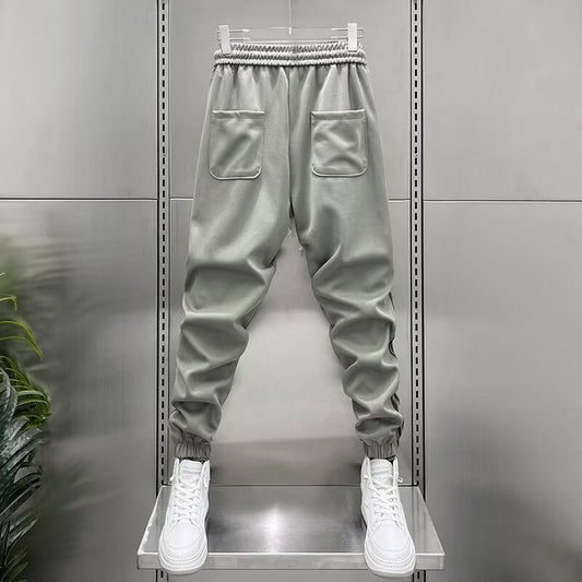 Pantalones Casuales Hombre Primavera-Verano con Rayas Verticales y Cintura Elástica - Image 2