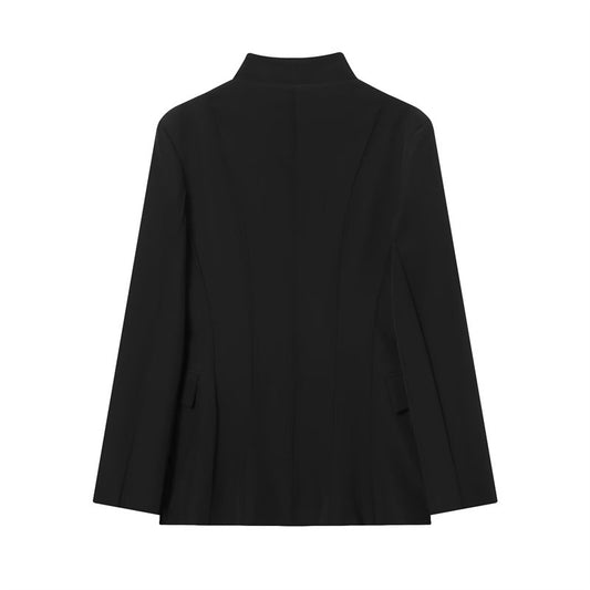 Chaqueta Blazer Mujer Negra Ajustada Manga Larga - Image 2