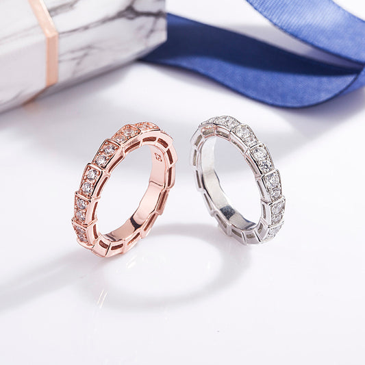 Anillo Serpiente Diamantes Completos Plata 925 Temperament - Image 2