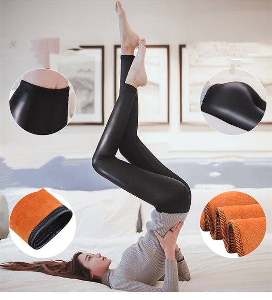 Leggins de Cuero Sintético Cálidos y Suave Terciopelo para Mujer - Image 2