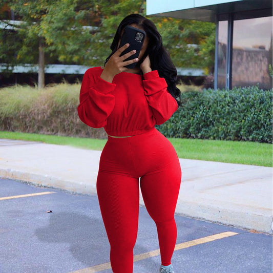 Conjunto Athleisure Acanalado para Mujer - Estilo Otoño - Image 2