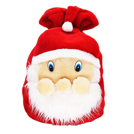 Bolsa de Regalo Navideña con Cara de Papá Noel en Felpa Corta - Image 2