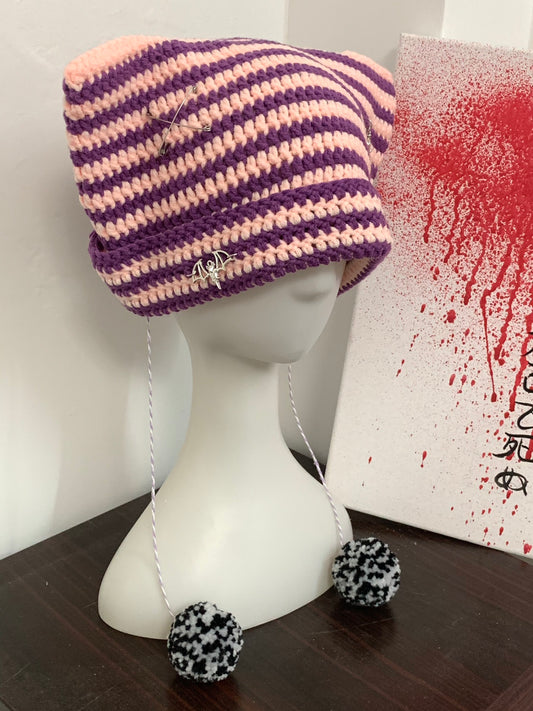 Gorro Tejido a Mano con Orejas de Gato para Otoño e Invierno - Image 2