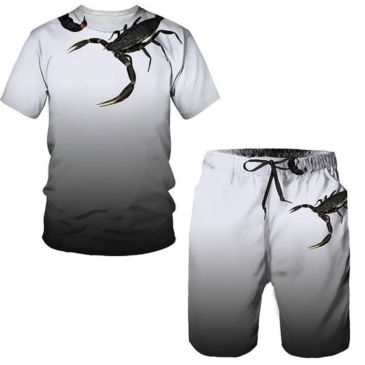 Conjunto de Shorts Casuales para Hombre con Estampado Digital 3D - Image 2