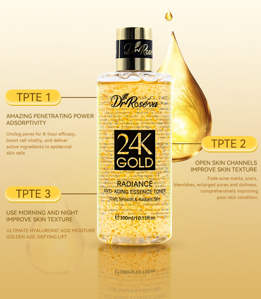 Tónico Facial de Oro 24K y Colágeno - Poros Refinados e Hidratación Profunda - Image 2