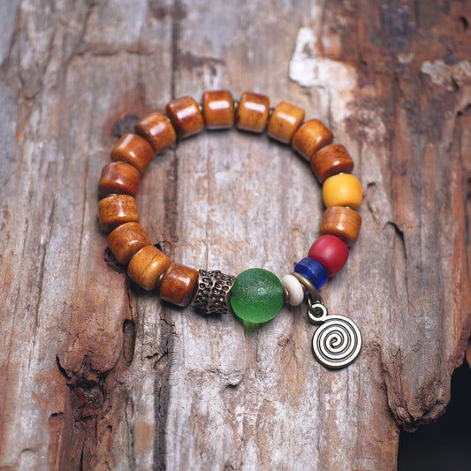 Pulsera Étnica Retro de Hueso de Res Ahumado - Image 2