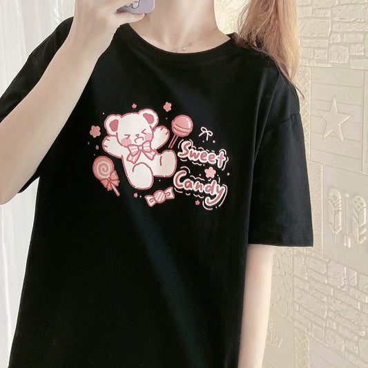 Playera de Algodón Talla Grande para Mujer, Cuello Redondo y Manga Corta - Image 2