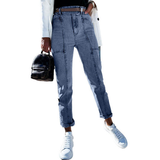 Jeans Azules Talle Alto Mujer Otoño - Corte Slim Cintura Elevada - Image 2