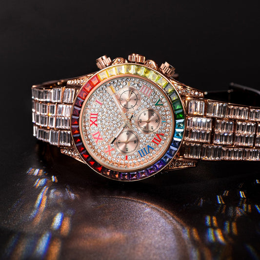 Reloj de Cuarzo Diamante Arcoíris Tres Ojos - Image 2