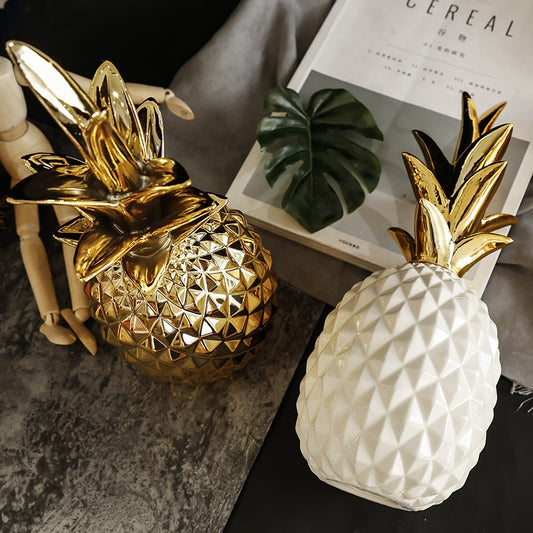 Piña Decorativa de Cerámica Dorada - Lujo Nórdico Minimalista - Image 2