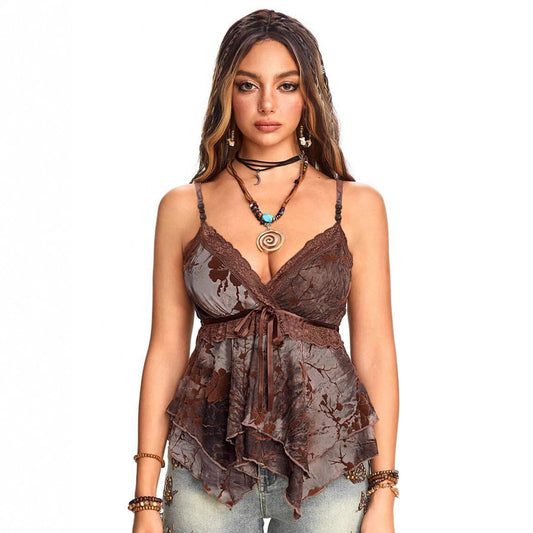 Vestido Retro Cuello V Cintura Marcada Diseño Asimétrico - Image 2