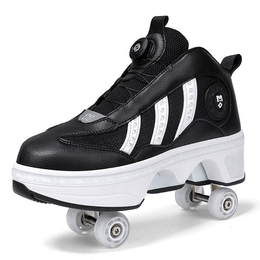 Patines con Ruedas Dobles y Sistema de Poleas - Calzado Deportivo 4 Ruedas - Image 2