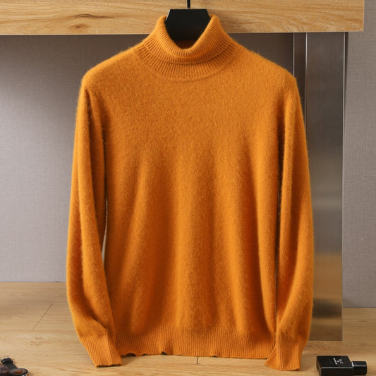 Suéter Pullover de Cuello Alto Holgado en Visón para Hombre - Invierno - Image 2