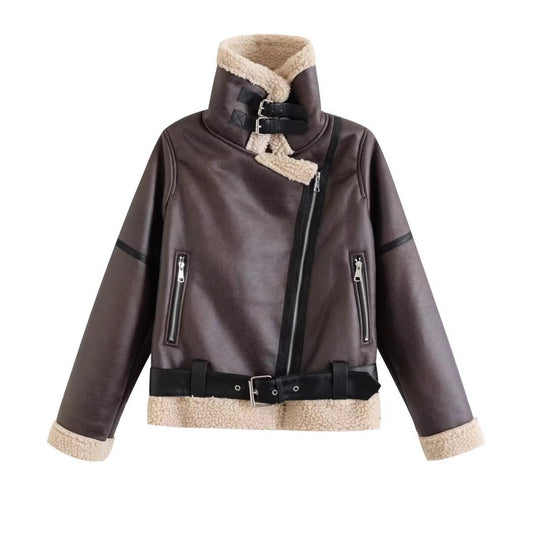 Chaqueta Cropped Estilo Biker para Mujer - Image 2