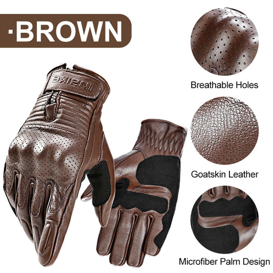 Guantes de Piel de Cordero Vintage - Resistentes a Impactos y Transpirables - Image 2