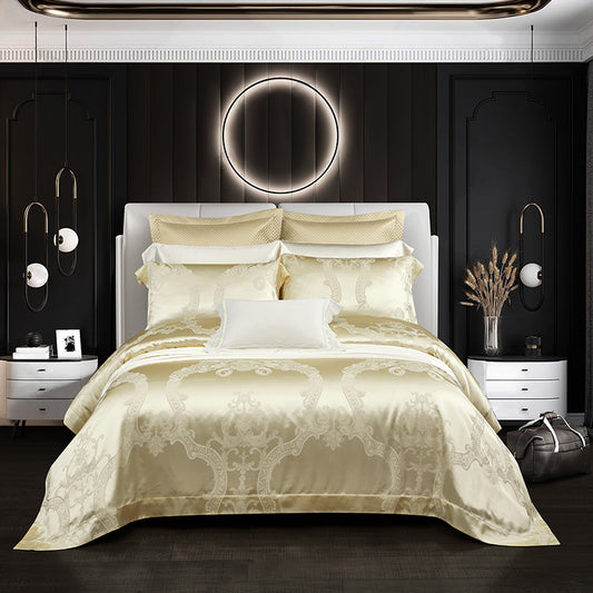 Juego de Cama Jacquard Seda Tencel de Cuatro Piezas - Image 2