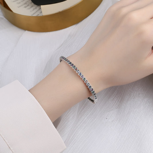 Pulsera de Plata S925 Estilo Punk Retro para Mujer con Diseño de Amor - Image 2